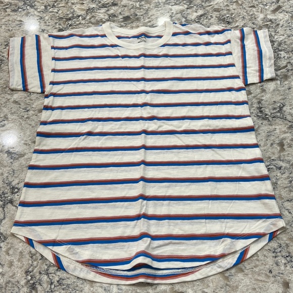 Madewell | rib crewneck tee in rock wood stripe size s small - Picture 5 of 12